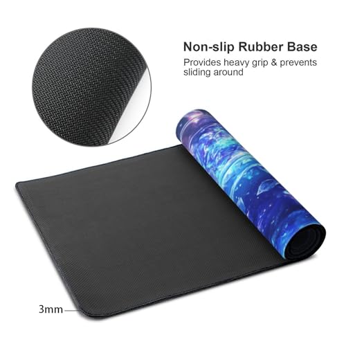 Gaming Mauspad XXL 1200 x 600 mm, Blau Mauspad Traum Schreibtischunterlage mit Rutschfester Gummiboden, Wasserdicht Gaming Mousepad Gaming Zubehör für Verbessert Geschwindigkeit und Präzision -219 von Oujkeef