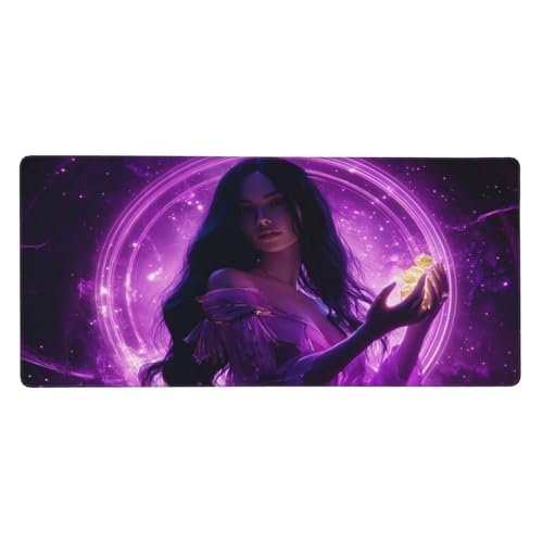 Gaming Mauspad XXL 1200 x 600 mm, Mädchen Mauspad Sternenhimmel Schreibtischunterlage mit Rutschfester Gummiboden, Wasserdicht Mousepad Gaming Zubehör Verbessert Geschwindigkeit und Präzision -707 von Oujkeef