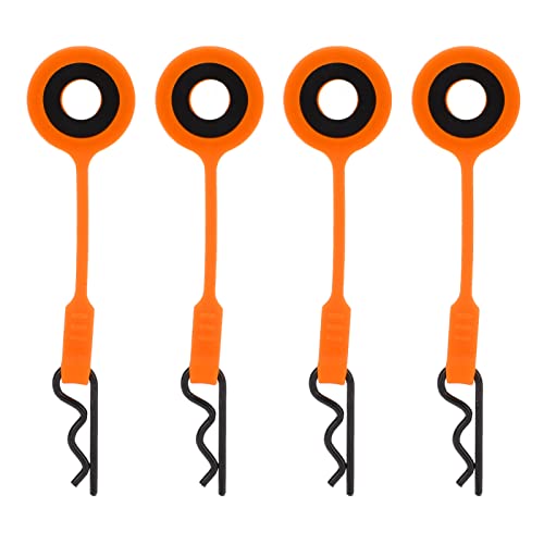 Oumefar 4PCS RC-Karosserie-Clips, Stifte, RC-Autoteile, RC-Car-Shell-Karosserie-feste Clips, Halterung, Silikon-Metall, Universell für 1/10 Modellautos (Orange) von Oumefar