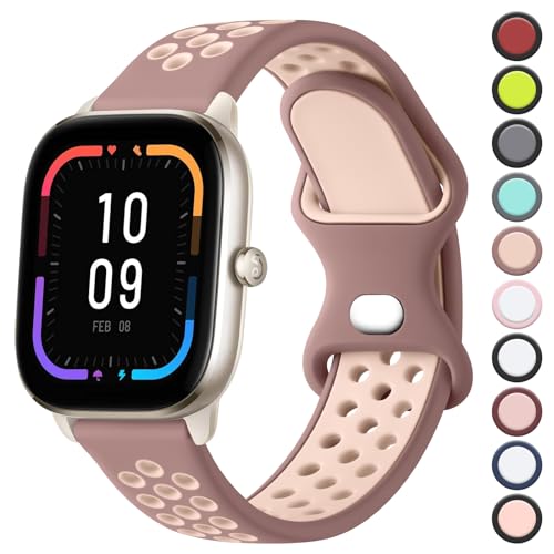 Oumida für Amazfit GTS 4 Mini Armband/Amazfit GTS 2 Mini Armband/GTS 4/GTS 3/GTS 2/GTS 2e für Damen Herren, 20mm Silikon Ersatzarmband Atmungsaktives Wasserdichtes Sport Armbänder für Amazfit Bip 3 von Oumida