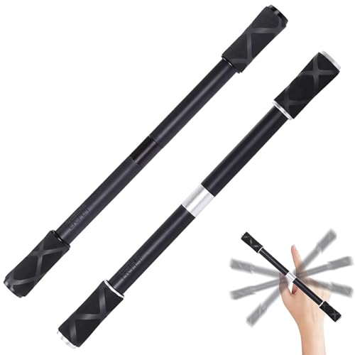 Ourdort 2 Stück Fidget Pen Adhs Stift Fidget Stift Spinning Pen Lumino Fidget Spinner Stift Kugelschreiber Geschenkstift Zum Stressabbau Für Kinder Erwachsene (Schwarzes Silber) von Ourdort