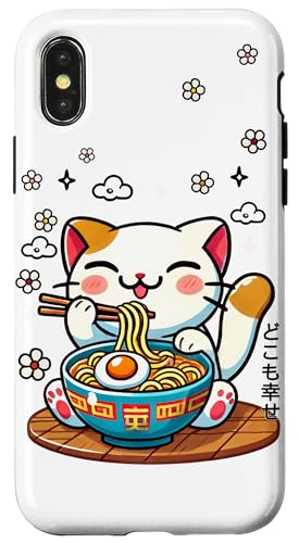 Hülle für iPhone X/XS Cat Ramen Nudeln Kawaii Style von Outcast Ape