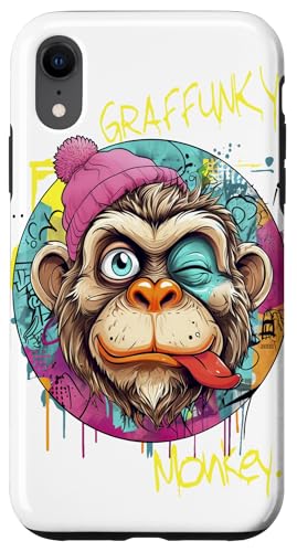 Monkey Urban Graffiti Street Art Primat mit Hip-Hop-Stil Hülle für iPhone XR von Outcast Ape