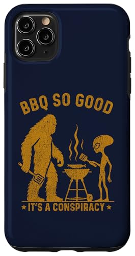 Hülle für iPhone 11 Pro Max Bigfoot Alien Humor Grillen Grafik für BBQ Witz von Outdoor Bigfoot Joke Alien Grilling Clothes