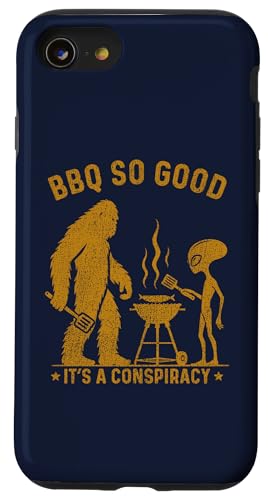 Hülle für iPhone SE (2020) / 7 / 8 Bigfoot Alien Humor Grillen Grafik für BBQ Witz von Outdoor Bigfoot Joke Alien Grilling Clothes