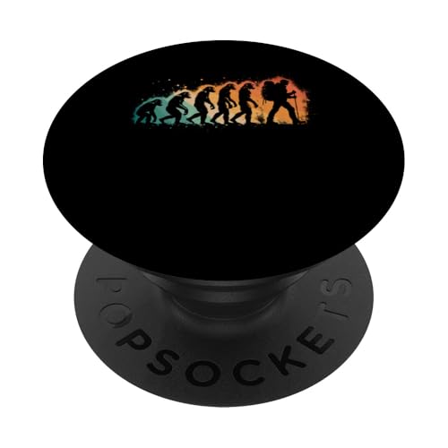 Wanderer Trekking Bergsteiger Evolution Outdoor Wandern PopSockets Klebender PopGrip von Outdoor Sport Designs Wanderer Geschenkidee