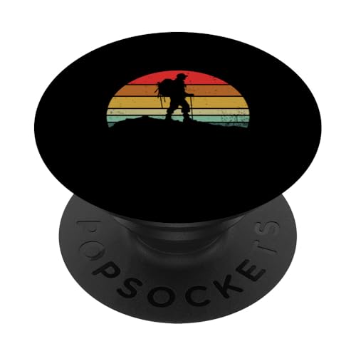 Wandern Trekking Wanderer Sunset Bergsport Outdoor PopSockets Klebender PopGrip von Outdoor Sport Designs Wanderer Geschenkidee