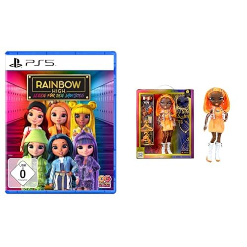 Rainbow High: Leben für den Laufsteg - PS5 + Rainbow High Modepuppe – Michelle ST.Charles - Orangefarbene Puppe – Modisches Outfit & 10+ farbenfrohe Spiel-Accessoires von Outright Games