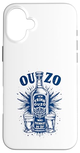 Lustiges Ouzo Spruch Griechischer Schnaps Griechenland Humor Hülle für iPhone 16 Plus von Ouzo Griechisches Restaurant Essen Sprüche Design