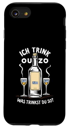 Lustiges Ouzo Spruch Griechischer Schnaps Griechenland Humor Hülle für iPhone SE (2020) / 7 / 8 von Ouzo Griechisches Restaurant Essen Sprüche Design