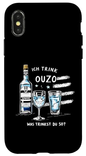 Lustiges Ouzo Spruch Griechischer Schnaps Griechenland Humor Hülle für iPhone X/XS von Ouzo Griechisches Restaurant Essen Sprüche Design