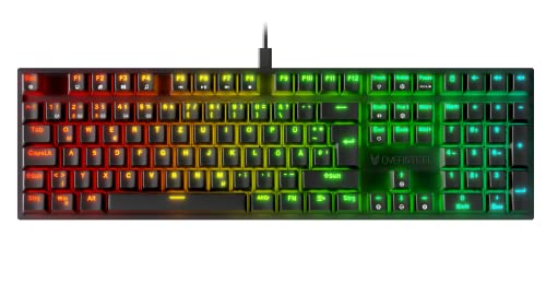 Oversteel - KOVAR USB Gaming Tastatur, RGB beleuchtet, mechanischer Schalter Outemu Blue, Anti-Ghosting, Deutsches Layout PC/MAC/Android von Oversteel