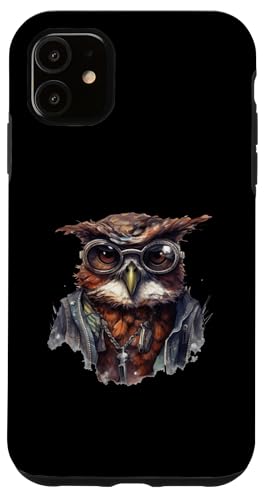 Hülle für iPhone 11 Funky Owl von Owl Lover Gifts for Men & Women