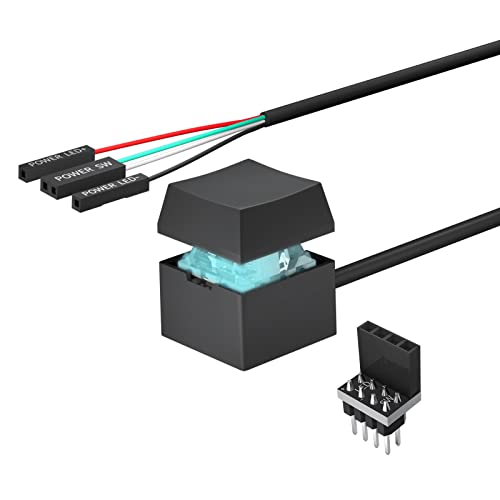 PC Power Button PC Computer Power Switch - Mechanischer Schlüssel Keyclick Externer Desktop Computer Power On Off LED Power Switch Button Extension for Motherboard Boot von OwlTree