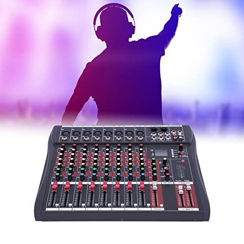 Audio Mischpult, dj mischpult, 8 kanal mischpult, Drei-Band-Equalizer, 8-Kanal-Mikrofoneingang, +48V, USB, Bluetooth, 18W von Owneed