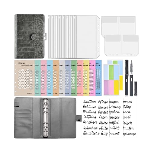 Budget Binder a6-Budget Planner Deutsch-Geld Challengers-Finanzplaner-Geld Organizer-Sparbuch für Geld-Sparen Challenge-Geldsparmappe-Umschlagmethode von Ownibox