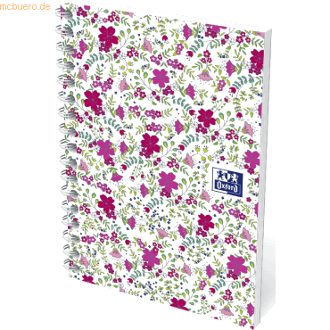 10 x Oxford Collegeblock ForMe Floral A6 50 Blatt kariert Designs sort von Oxford