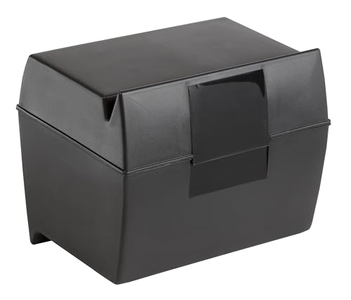 Oxford 01581 Karteikasten, Kunststoff, 12,7 x 20,3 cm, für 500 Karten, Schwarz von Oxford