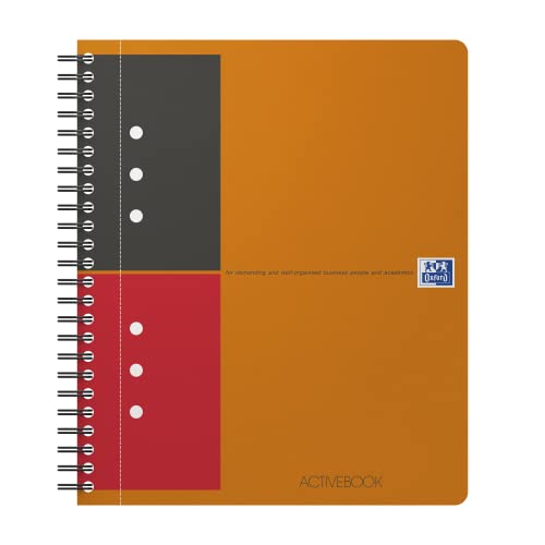 Oxford Activebook Interantional A5, liniert, 160 Seiten, versetzbares Register, Dokumententasche von Oxford