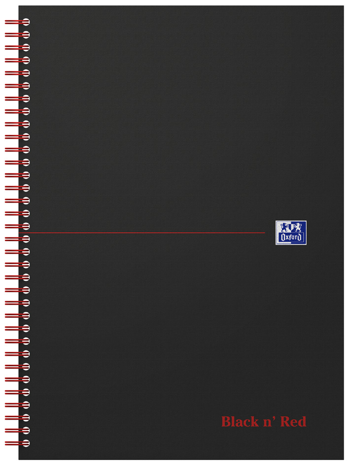 Oxford Spiralbuch , Black n, Red, , DIN A5, kariert, Karton Oxford Spiralbuch , Black n, Red, , DIN A5, kariert, Karton von Oxford