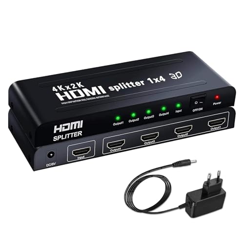 Musou HDMI Splitter 3D 4K 1080P Full HD für HDTV, STB, PS3, Multimedia DVD und PC Schwarz von Ozvavzk