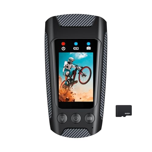 PACHHK 4K 60FPS Multifunktionale Fahrradkamera Regendicht 2.0 Zoll IPS Bildschirm WiFi Verbindung mit LED Taschenlampe Fahrradhupe von PACHHK