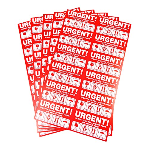 PACK4YA 120 × Vorsicht Zerbrechlich Aufkleber, 50 x 90 mm Verpackungsaufkleber Stark haftende Warnetiketten, Handle with Care, Fragile, Thank You Stickers Labels Moving Achtung Warnaufkleber URGENT von PACK4YA