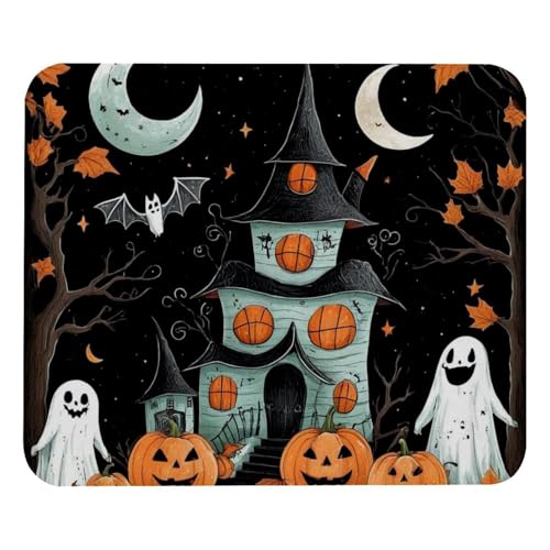 PAFEFO Mauspad, personalisierbar, niedliches Vektor-Set mit Halloween-Illustrationen, 2156 Bild, Gaming, Computer, Schreibtisch, Zubehör, quadratische Form von PAFEFO