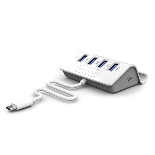 PAGJHRFJG 4-in-1-Hub, Telefonständerhalter, USB-C-Kabelsplitter, USB 2.0-Verlängerungsadapter, Konverter, Ladestation, Typ-C-Adapter von PAGJHRFJG