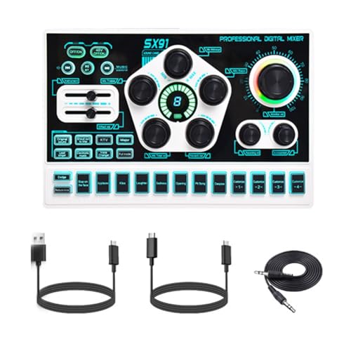 PAGJHRFJG SX91 Soundkarte USB Soundmixer Professioneller Audio-Mischpultverstärker für Live-Singen PC Computer Laptop Handy von PAGJHRFJG