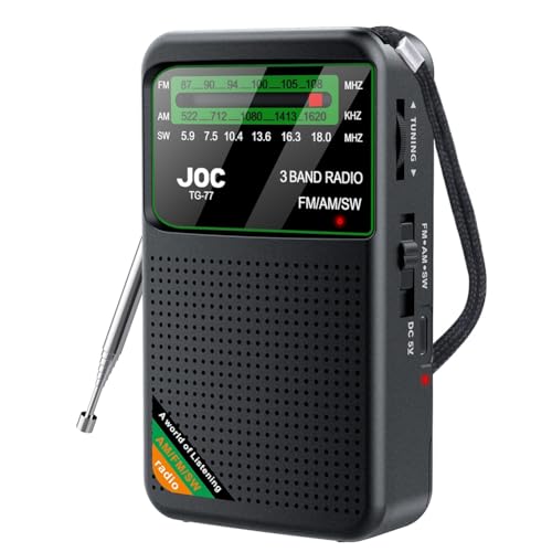 PAGJHRFJG Taschenradio Tragbares Mini-Vollbandradio AM/FM/SW-Radio mit Wiederaufladbarem, Kopfhörer-Miniradio für Alte, B von PAGJHRFJG