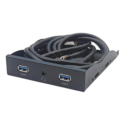 PAGJHRFJG USB3.2 Gen1 Diskettenlaufwerk, Frontblende, HD-Audio Audio, 3,5-Desktop-Diskettenschacht, 19-Polig auf 2-Port USB-A und Headset-Buchse von PAGJHRFJG