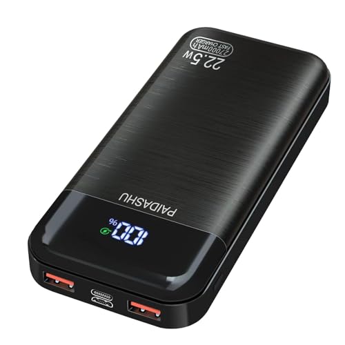 Power Bank 27.000mAh 22,5W Externer Handyakku PD20W Schnell Aufladende Powerbank USB C mit LED Display 3 Ausgängen & 2 Eingängen Tragbares Ladegerät für Smartphones (002) von PAIDASHU