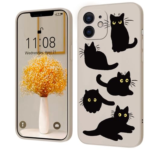 Kreative Cartoon Silikon Softcase Kompatibel mit iPhone 11 Hülle, [Katze Pattern] Anti-Fall-Schutzhülle,weiß von PAIX