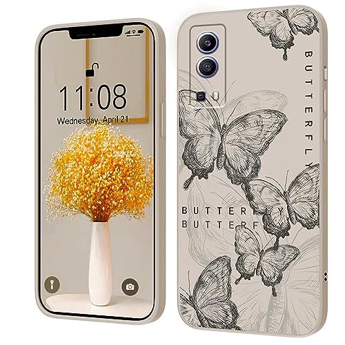 PAIX Creative Cartoon Silicone Soft Case Compatible with Vivo Y72 5G/Y52 5G, [Butterfly Pattern] Anti -Fall Protective Cover, von PAIX