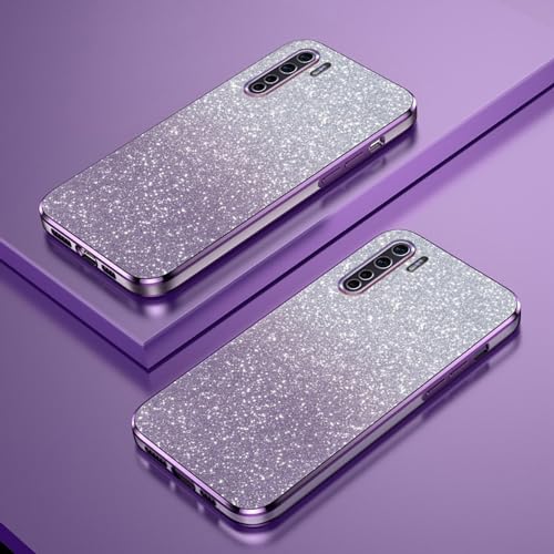 Verlaufsglitzer Elektroplattierte Transparente Hülle Kompatibel mit Oppo A91 Case TPU Schlankem StoßFestem Handyhülle von PAIX