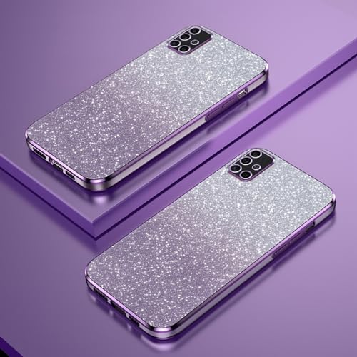 Verlaufsglitzer Elektroplattierte Transparente Hülle Kompatibel mit Samsung Galaxy A51 4G Case TPU Schlankem StoßFestem Handyhülle von PAIX