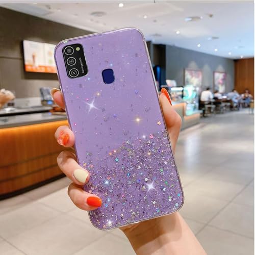 Kompatibel mit Samsung Galaxy M21/M30S-HandyhülleSternenhimmel Glitzer Epoxidharz Transparent TPU Weichhülle von PAIXIKYZ