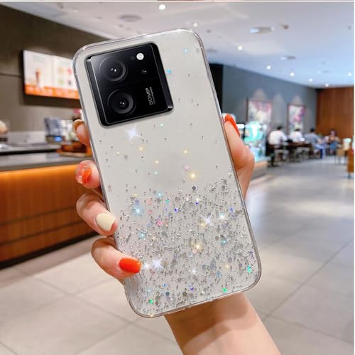 Kompatibel mit Xiaomi 13T Pro/Xiaomi 13T-HandyhülleSternenhimmel Glitzer Epoxidharz Transparent TPU Weichhülle von PAIXIKYZ