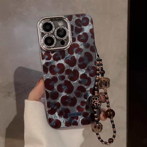 PAIXIKYZ Hülle Kompatibel mit iPhone 14 Pro, Retro Spicy Leopard Print Handyhülle mit Objektivfilm Etui von PAIXIKYZ