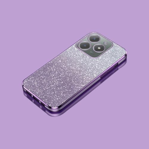 PAIXIKYZ Kompatibel mit Realme C63/Realme C61 Elektroplattierte Transparente TPU + Glitzerpapier Weiche Handyhülle von PAIXIKYZ