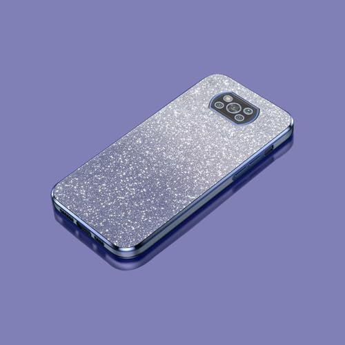 PAIXIKYZ Kompatibel mit Xiaomi Poco X3 NFC/Poco X3 Pro Elektroplattierte Transparente TPU + Glitzerpapier Weiche Handyhülle von PAIXIKYZ