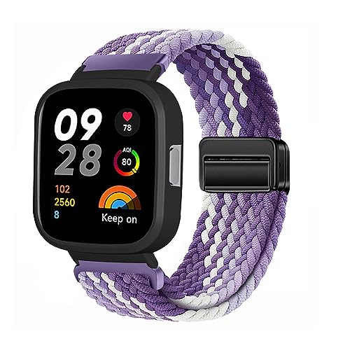 PAIYOTENDS Nylon Armbänder für Redmi Watch 2 Lite Armband, Verstellbares Magnetischem Verschluss Geflochtenes Sport Ersatzarmband für Herren Damen Kompatibel mit Xiaomi Watch 2 Lite (38) von PAIYOTENDS