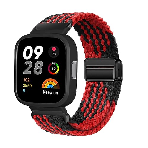 PAIYOTENDS Nylon Armbänder für Xiaomi Watch 3 Armband, mit Verstellbares Magnetischem Verschluss Geflochtenes Sport Ersatzarmband für Herren Damen Kompatibel mit Redmi Watch 3 Uhrenarmband (10) von PAIYOTENDS