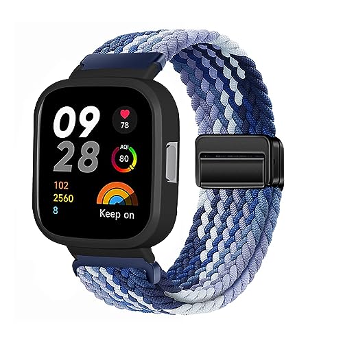 PAIYOTENDS Nylon Armbänder für Xiaomi Watch 3 Armband, mit Verstellbares Magnetischem Verschluss Geflochtenes Sport Ersatzarmband für Herren Damen Kompatibel mit Redmi Watch 3 Uhrenarmband (27) von PAIYOTENDS