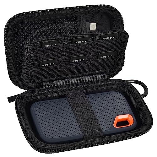 Schutzhülle kompatibel mit SanDisk 1 TB 2 TB 4 TB 500 GB/für PRO Extreme Portable SSD Externe Solid State Festplatte, Speicherkarte, SD, SDXC, SDHC-Karten-Aufbewahrungshalter, Organizer (nur Box), von PAIYULE