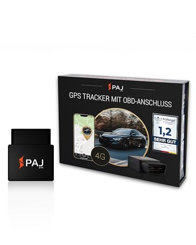 PAJ GPS CAR OBD Finder 4G 2.0 - OBDII Tracker für Autos, Fahrzeuge & LKW´s - Sender - dauerhafte Stromversorgung über KFZ OBD2-Stecker - weltweite Live-Ortung per App & Alarmbenachrichtigungen von PAJ GPS