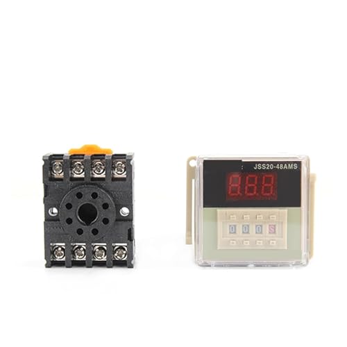 JSS20-48AMS DC12V DC24V AC220V AC380V LED Programmable Digital Display Time Relay With Socket Base Delay Timer 0.01S-999H Timer PAJPXPCD(DC 24V) von PAJPXPCD