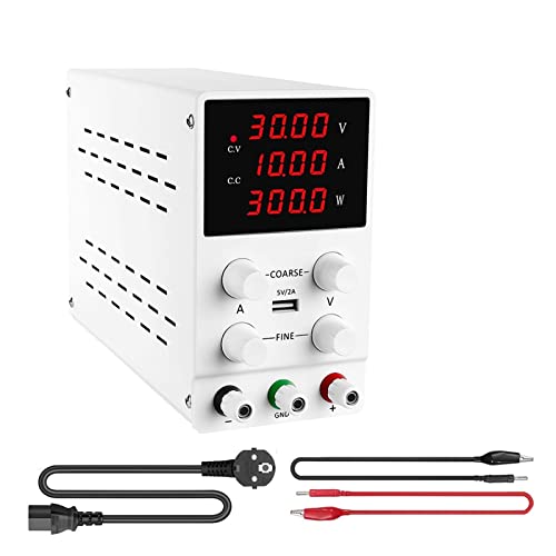 PAKJEL Programmierbares DC-Netzteil Switching Lab Einstellbares DC-Netzteil 30 V 10 A Bankstabilisiertes Spannungsregler-Netzteil (Color : 30V 10A 4digital, Size : 1 UK) von PAKJEL