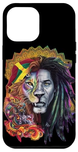 Hülle für iPhone 15 Pro Max Reggae Rasta Fusion Jamaikanischer Löwe, bunt, Musik, Liebe, Kunst von PALI SPA